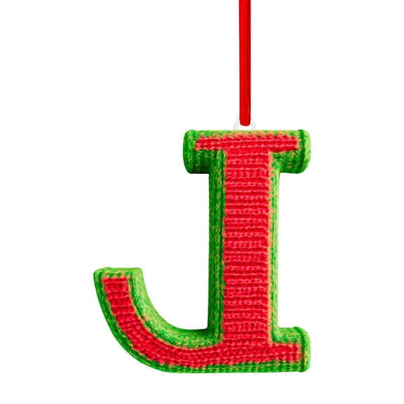 Personalized Christmas Tree Ornaments 26 Acrylic Letter Set for Home Holiday Decor, Festive Xmas Decoration with Custom Initials for Gifts, Stocking Stuffers, 2D Flat Hanging Pendant J