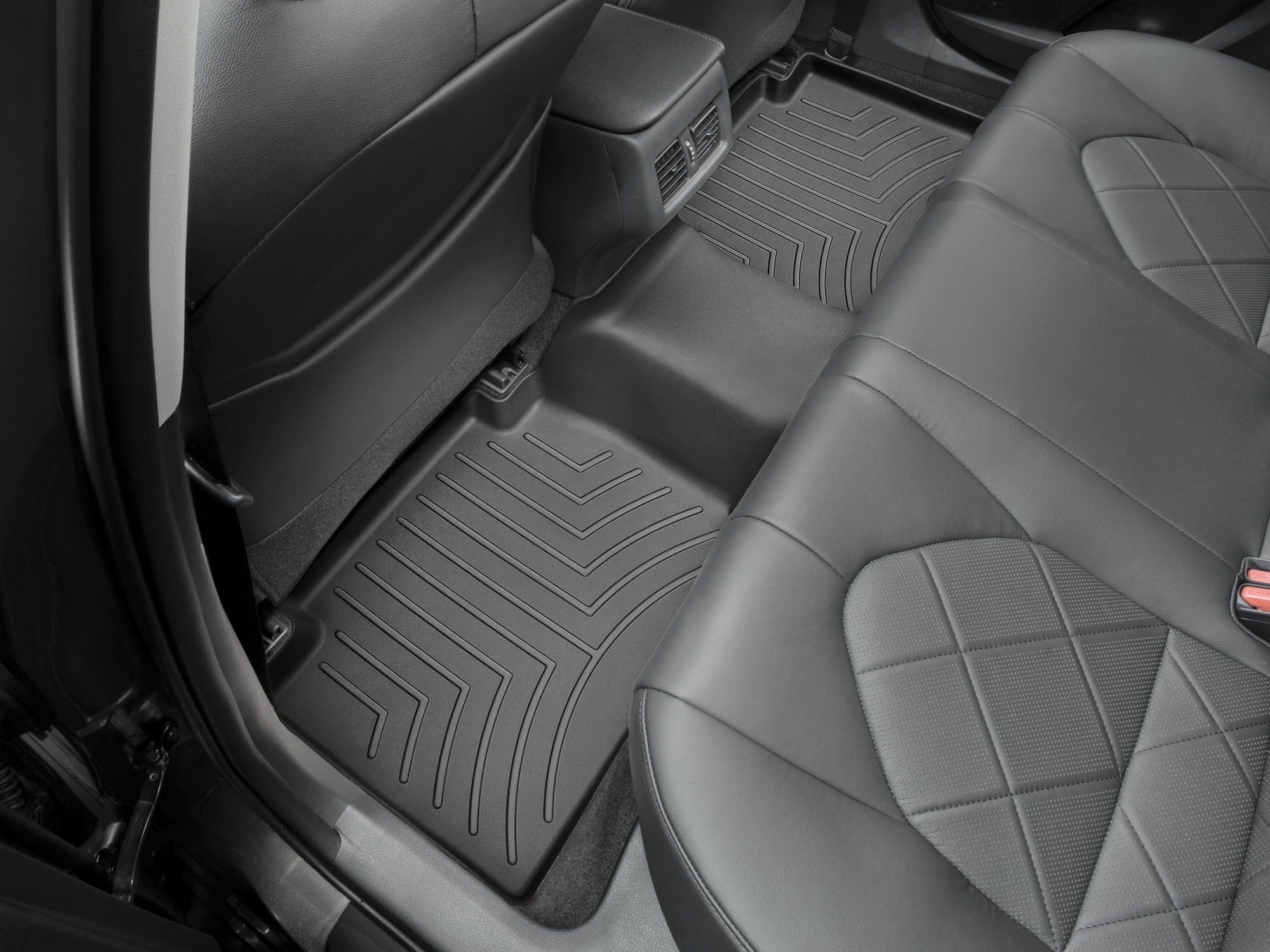 WeatherTech Custom Fit FloorLiners compatible with 2020-2024 Toyota Camry - 2nd Row, Black