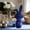 Blue, variant on Getwin Desktop Dress Up,A Plush Sitting Rabbit Figurine,Flocked Sitting Ornament Creative Soft Decoration for Living Room Entryway Tv Stand for Home Decor