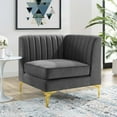 thumbnail image 6 of Modway Triumph Channel Tufted Performance Velvet Sectional Sofa Corner Chair in Gray, 6 of 6