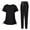 Black, variant on RQYYD Scrub Set for Women V-Neck Scrub Top & Classic Jogger Scurb Pant Medical Uniform Comfortable Nursing Suit