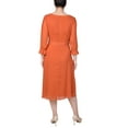 thumbnail image 3 of NY Collection Women's 3/4 Sleeve Belted Swiss Dot Dress, 3 of 4