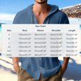 thumbnail image 4 of Men's Casual Button Down Hoodie Cotton Linen Blend Long Sleeve Round Neck Blouse, Soft Breathable Fabric For Daily Beach Vacation | Zenithor,Beige L, 4 of 9