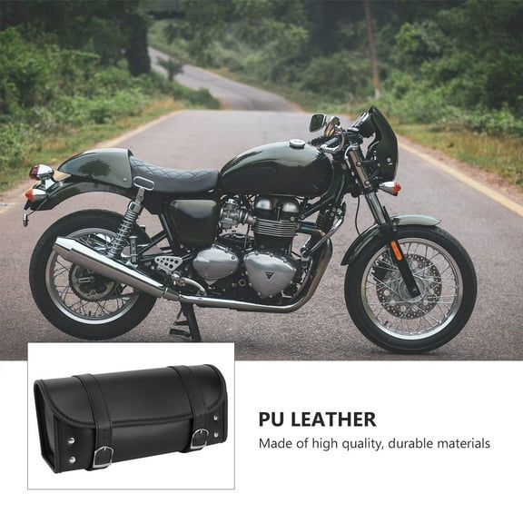 LEORX 1Set Universal Motorcycle Saddle Bags Riding Bag Black PU Leather Fashion Design