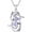 Light purple-Jun., variant on 925 Sterling Silver Double Dolphin Birthstone Necklace for Women Heart Crystal Gemstone Birthstone Pendant for Her