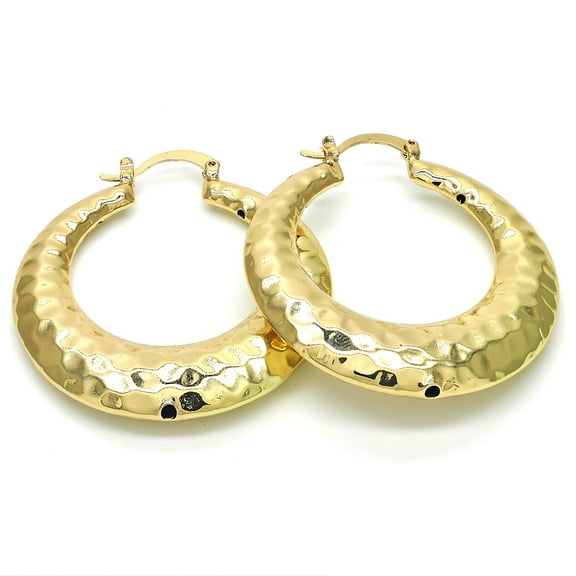 Gold Bamboo Hoop Earrings
