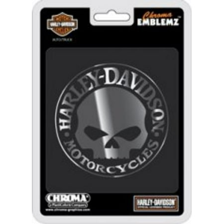Bull Skull Emblem - Harley-Davidson Willie G Skull Chrome Auto Emblem