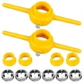 thumbnail image 1 of Juego de 12 herramientas para roscar tuberías de PVC, reutilizables, redondas, con troqueles de 1/2", 3/4" y 1"., 1 of 4