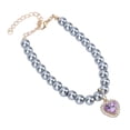 thumbnail image 4 of Collier pour Animaux de Compagnie, Collier de Perles pour Chien Collier pour Animaux de Compagnie Réglable Élégant Forme de Coeur Pendentif pour Chien Collier de Perles pour Chien Chaton Chiot, 4 of 8