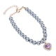 thumbnail image 2 of Collar ajustable para perros y gatos, perfecto para uso diario y fiestas, elegante collar para mascotas con forma de corazón en color gris y morado, 2 of 8
