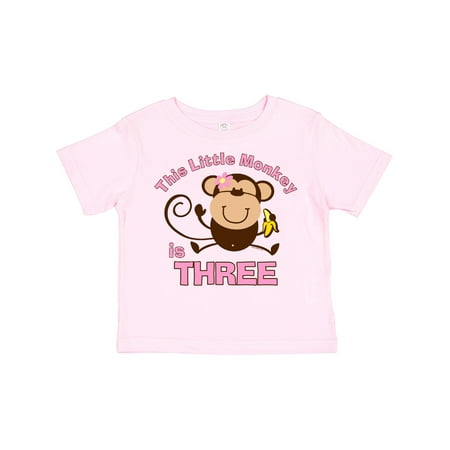 

Inktastic Little Monkey Girl 3rd Birthday Gift Toddler Toddler Girl T-Shirt