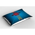 thumbnail image 2 of Ambesonne Chinese New Year Pillow Sham 2 Pack, Hanging Knot, 36"x20", Yellow Blue Red, 2 of 3