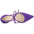 thumbnail image 4 of Zapatos de Tacón Grueso Allegra K para Mujer corbata de tobillo punta puntiaguda Morado 38, 4 of 6