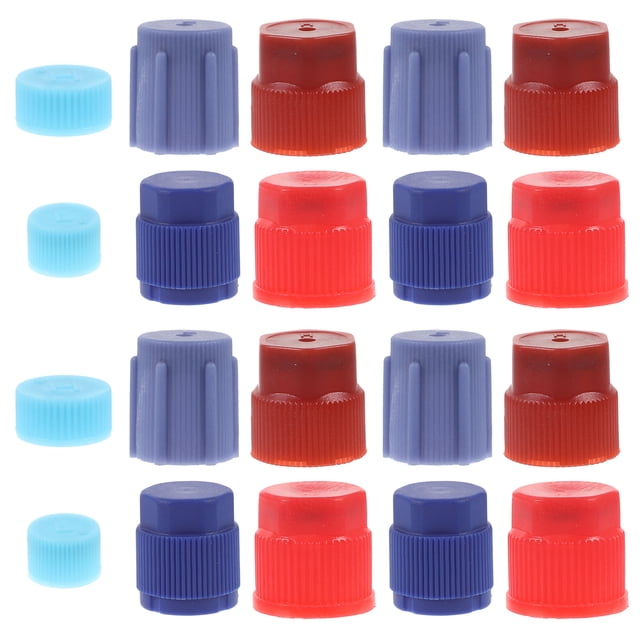 Miangastore 1 Set AC System Charging Port Cap AC Valve Core Cap Air Conditioning Service Cap