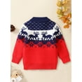 thumbnail image 3 of Wassery Toddler Kids Boys Christmas Knitted Cardigan 1T 2T 3T 4T 5T 6T Little Boys Spring Autumn Sweater Coat Long Sleeve Deer Print Zipper Knit Sweater Jacket Winter Warm Outwear, 3 of 9