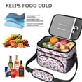 thumbnail image 5 of Lunch Box Pioneer Flower Floral Print Pattern Insulated Lunch Bag for Women Men,Medium Leakproof Lunchbox Cooler Bag Adjustable Strap,10 X 6.7 X 8 Inches, 5 of 6