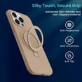 thumbnail image 4 of Entronix Magnetic Silicone Case Compatible with iPhone 15 Pro, Soft-Touch & Slim Cover with Kickstand, Titanium, 4 of 6