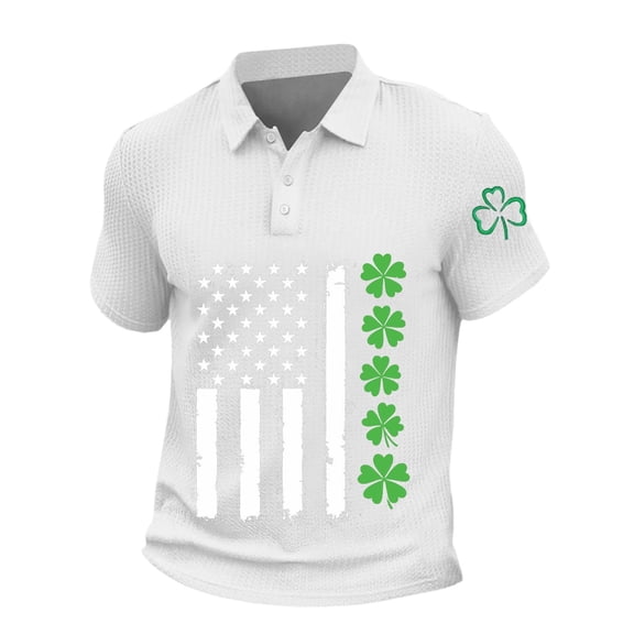 Outdoor Top for Men Saint Patrick'S Day Long Sleeve Classic Fit Green School Tops for Teachers,White,5XL