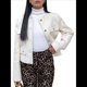 thumbnail image 2 of Chaqueta Blazer Corta para Mujer, Sin Cuello, con Botones, Estilo Informal de Negocios, para Otoño e Invierno S, 2 of 9