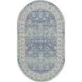 thumbnail image 4 of Unique Loom Whitney Vintage Border Rug 3' x 5' 3 Oval French Blue/Ivory, 4 of 4