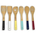 thumbnail image 1 of Home Basics BT44468 Cooking Utensils Set with Color Handles, Bamboo - 6 Pieces, 1 of 5