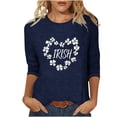 thumbnail image 2 of TaTaai St. Patrick's Day Women Fashion Printed 3/4 Sleeve Tops Casual Round Neck Loose Fit Blouses Soft Stretchy Breathable Spring Winter Daily Wear Gift, 2 of 4