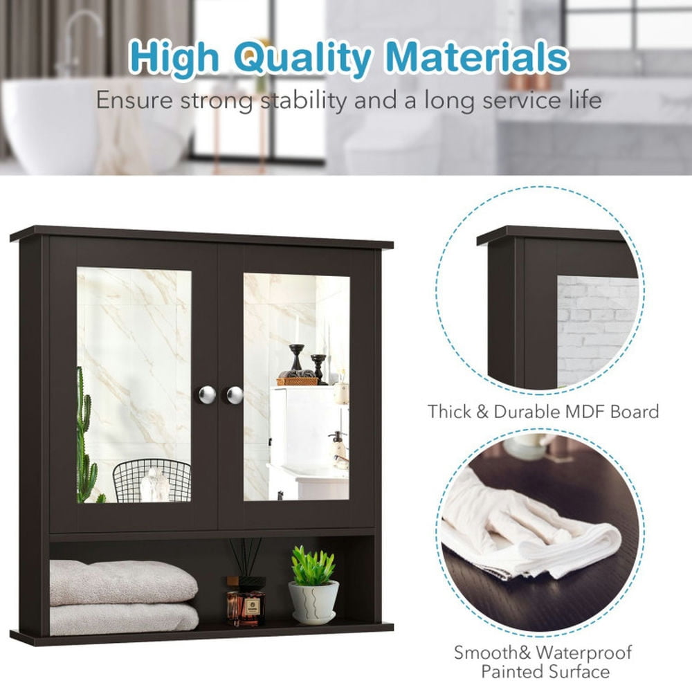 Finihen Bathroom Wall Cabinet, Wall Mounted Bathroom Mirror Cabinet, Bathroom Wall Mount Mirror Cabinet Organizer, for Bathroom, Brown Finihen Bathroom Wall Cabinet, Wall Mounted Bathroom Mirror Cabinet, Bathroom Wall Mount Mirror Cabinet Organizer, for Bathroom, Brown