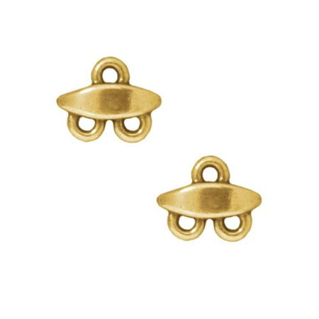 New Double Strand - 22K Gold Plated Pewter Bead Almond Double Strand Reducer (2)