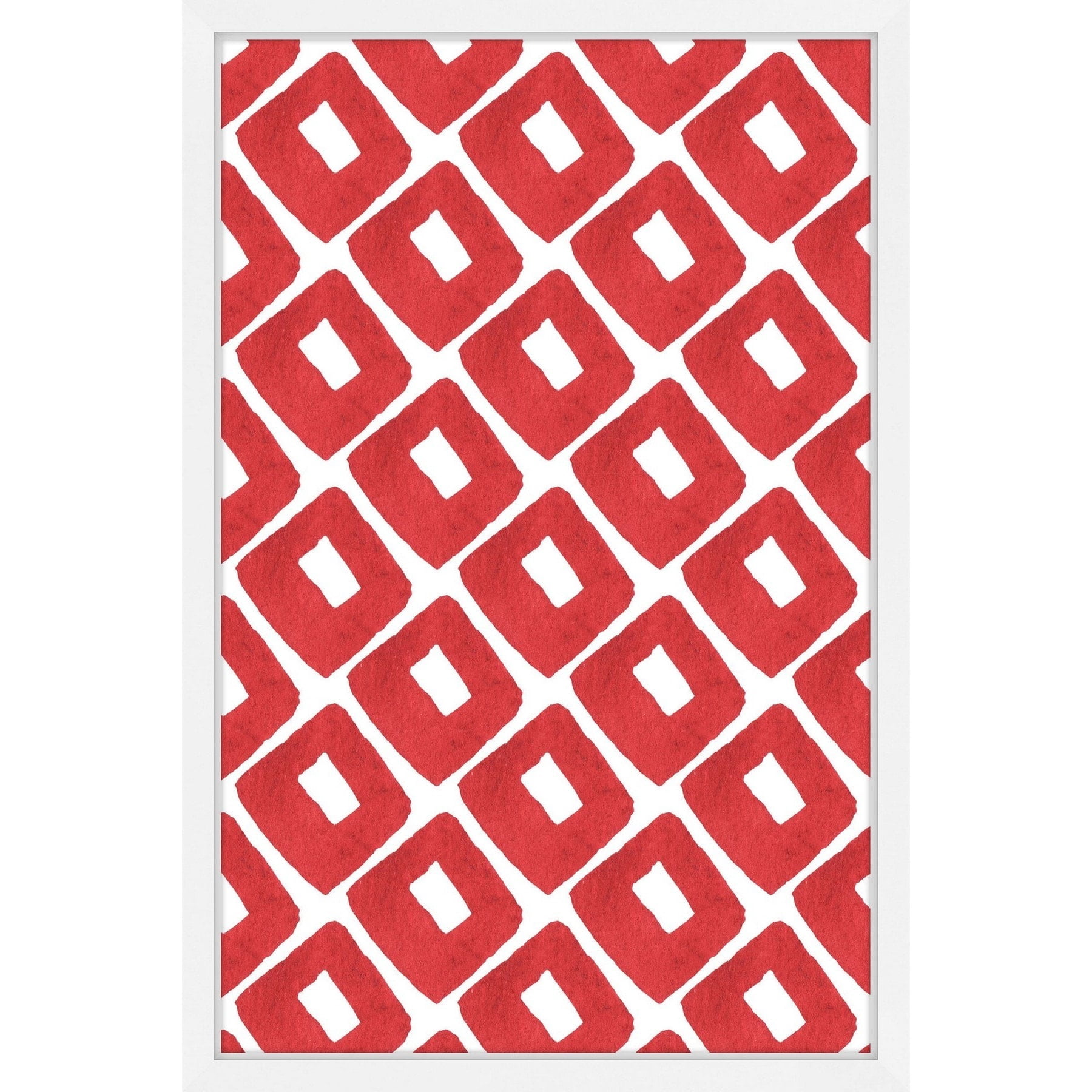 Marmont Hill "Red Squares" Framed Painting Print