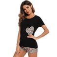 thumbnail image 1 of Women's Pajama Set Short Sleeve Shirt and Shorts Sleepwear Pajamas Loungewear S-2XL, 1 of 5