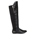 thumbnail image 2 of Qupid BH22 Women Leatherette Fabric Pointy Toe Thigh High Flat Riding Boot, 2 of 6