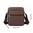 thumbnail image 3 of Sling Bag Crossbody Shoulder Backpack for Adults | Polyurethane Leather | Earphone Hole | Multiple Zippered Compartments | Fits 7.9" Tablets | Hiking Camping Outdoor Daypack | 9.06"x7" | Black Brown, 3 of 6