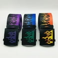 thumbnail image 5 of Women Men Jeans Versatile Waist Band Canvas Strap Hip Hop Belt Automatic Buckle Waistband ORANGE, 5 of 8