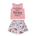 thumbnail image 2 of Little Girls Summer Casual Top with Short 2pcs Clothes Set, 2 of 5