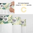 thumbnail image 2 of Spring Leaves No Hooks Shower Curtain with Snap-in Liner Watercolor Dark Green Leaf Plant Branch Shower Curtains for Bathroom, Waterproof, Easy Install, Washable 72"x72", 2 of 9