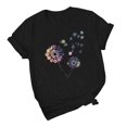 thumbnail image 3 of Pntutb Camiseta de moda para mujer Blusa con estampado de letras de manga corta y cuello redondo para mujer Pntutb Pntutb-3744, 3 of 8