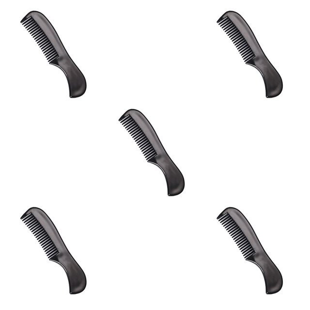 Seitruly Peine para barba, herramientas de maquillaje pequeñas de plástico creativas, suministros de modelado duraderos multifuncionales para salones de Negro 5piezas Seitruly CBP203477