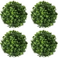 thumbnail image 4 of Vickerman 5" Artificial Mini Button Leaf Ball UV, Set of 4, 4 of 5