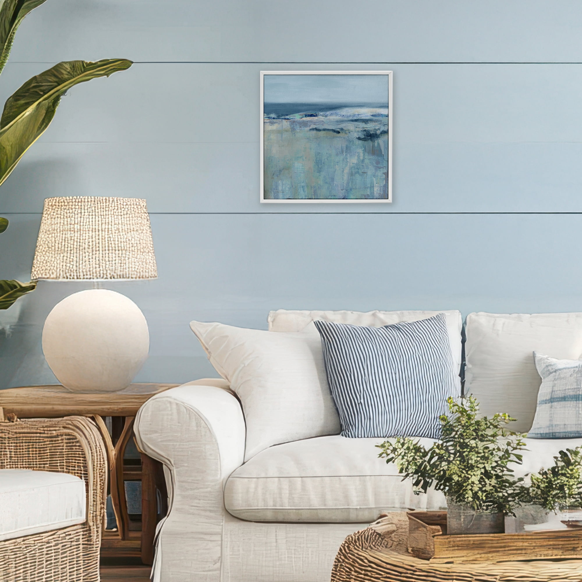 Stupell Industries Serene Abstract Pastel Seascape White Framed Giclee Art, design by Carol Robinson