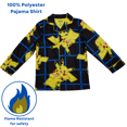 thumbnail image 5 of Pokemon Boys Pajama Set Pikachu Long Sleeve Button Down Coat Style Sleepwear 2 Piece, 5 of 8