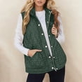 thumbnail image 2 of Women's Winter Fleece Jacket Vests Sleeveless Zip Up Stand Collar Long Warm Coat Outerwear with Drawstring and Pockets Thermal Thickened Cold Weather | CSEONE,Green L, 2 of 8