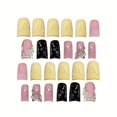 thumbnail image 2 of Set de uñas postizas QQPPOLIU 3D con strass y mariposas, forma cuadrada, 2 of 8