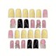 thumbnail image 2 of Set de uñas postizas QQPPOLIU 3D con strass y mariposas, forma cuadrada, 2 of 8