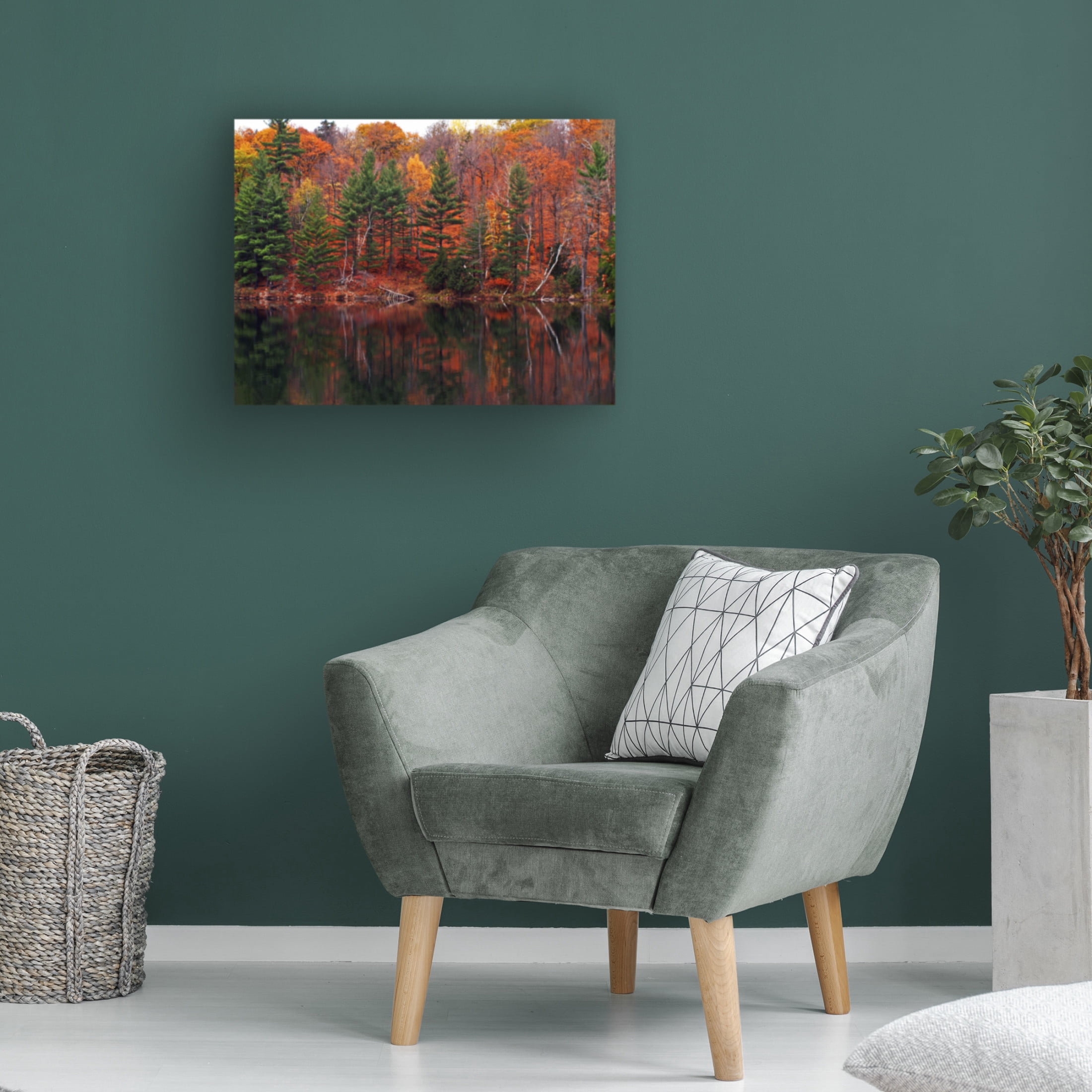 Canvas Wall Art - Clive Branson 'Meech Lake Reflections' Wall Art for Living Room, Bedroom, or Office Décor by Trademark Fine Art - 32 x 24 Inches