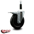 thumbnail image 2 of 5 Inch Soft Rubber Swivel 7/8 Inch Expanding Stem Caster Total Lock Brake SCC, 2 of 2