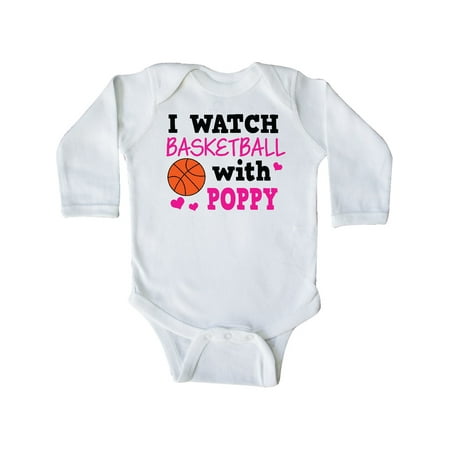 

Inktastic I Watch Basketball with Poppy Gift Baby Girl Long Sleeve Bodysuit