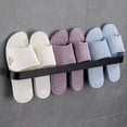 thumbnail image 5 of Simple Towel Rack Bathroom Storage Shelf Wall Mounted Towel Holder Space Aluminum Slippers Rack Waterproof Organizer, 5 of 6