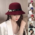 thumbnail image 2 of Yungyresw Fashion Cloche Hat For Women Vintage Felt Design Elegant Bucket Hats Short Brimmed Round Top Stylish Casual Cap Royal Blue, 2 of 4