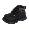 thumbnail image 2 of BRGZLK Kids Lace Up Ankle Boots 2026 Autumn Winter Round Toe No-Slip Comfort Casual Warm Snow Booties with Side Zipper Toddler Boys Girls Shoes for Outdoor Black 21-24 Months, 2 of 8