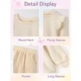 thumbnail image 3 of GYRATEDREAM Girls 2 Piece Outfit Cable Textured Ruffle Sweatshirt Jogger Pants Set, 18M-6T Kids Casual Tracksuit, 3 of 9